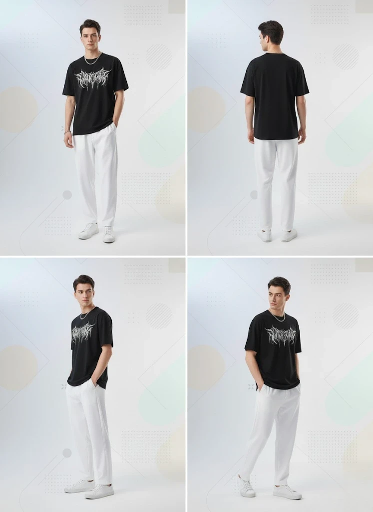 Gothic Printed Round Neck Oversize T-Shirt