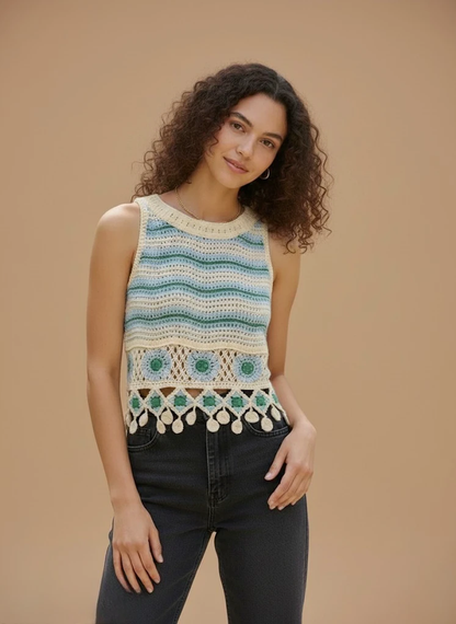 Crochet Halter Neck  Korean Top