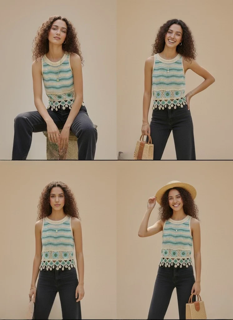 Crochet Halter Neck  Korean Top