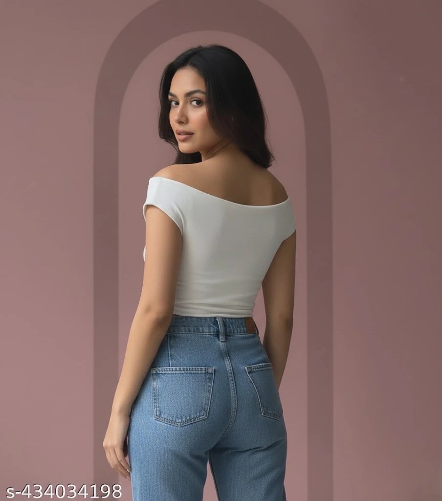 Draped Crop Top White