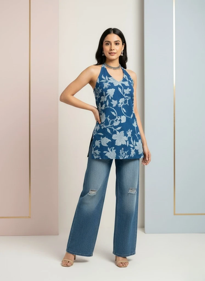 Halter Neck short kurti