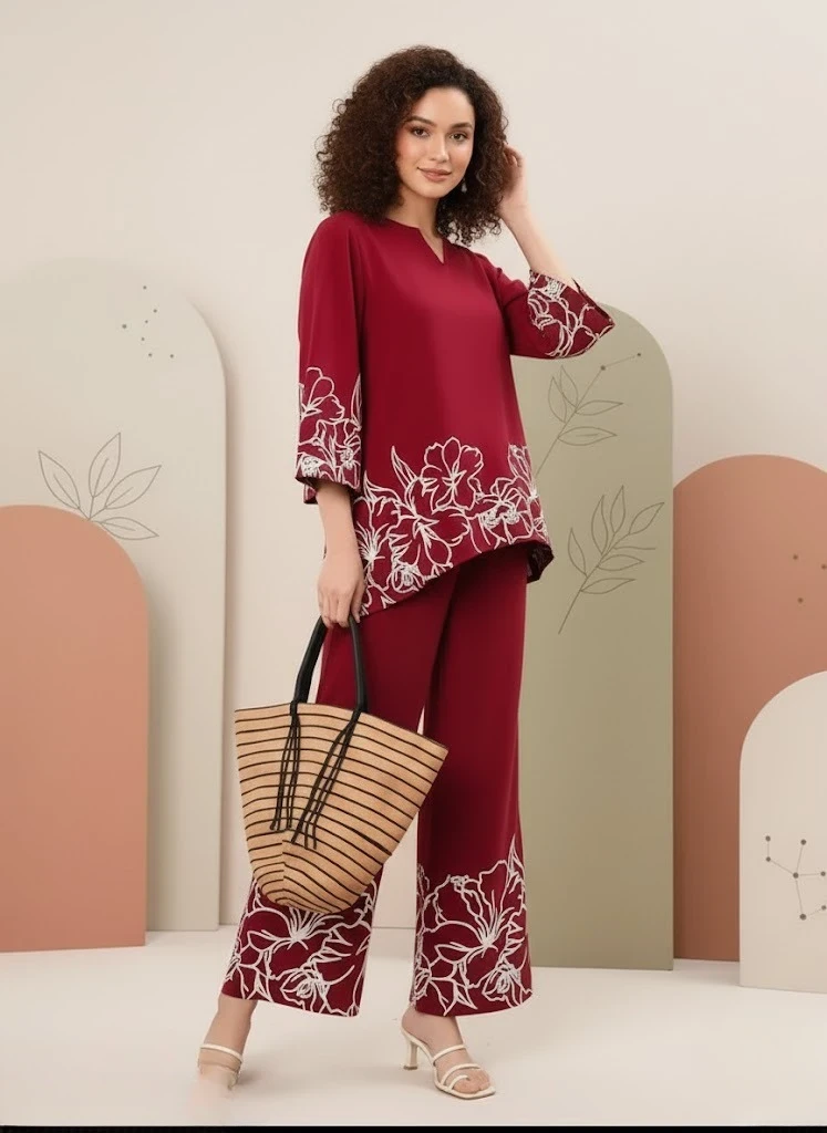 Maroon Marquessa Co-ord Set