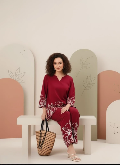 Maroon Marquessa Co-ord Set