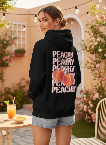 Peachy Retro Stacked Pullover Hoodie