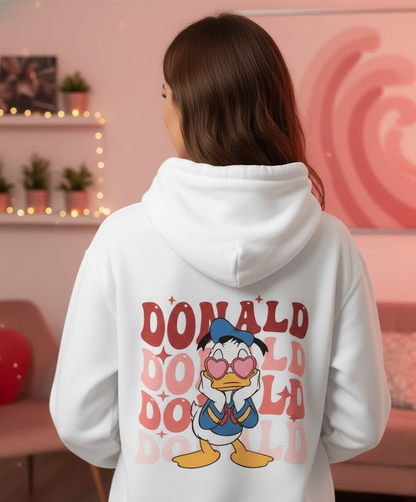 Retro Donald Duck Love Hoodie