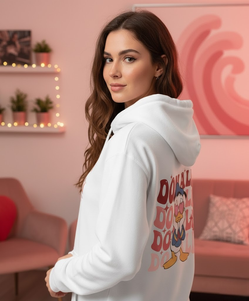 Retro Donald Duck Love Hoodie