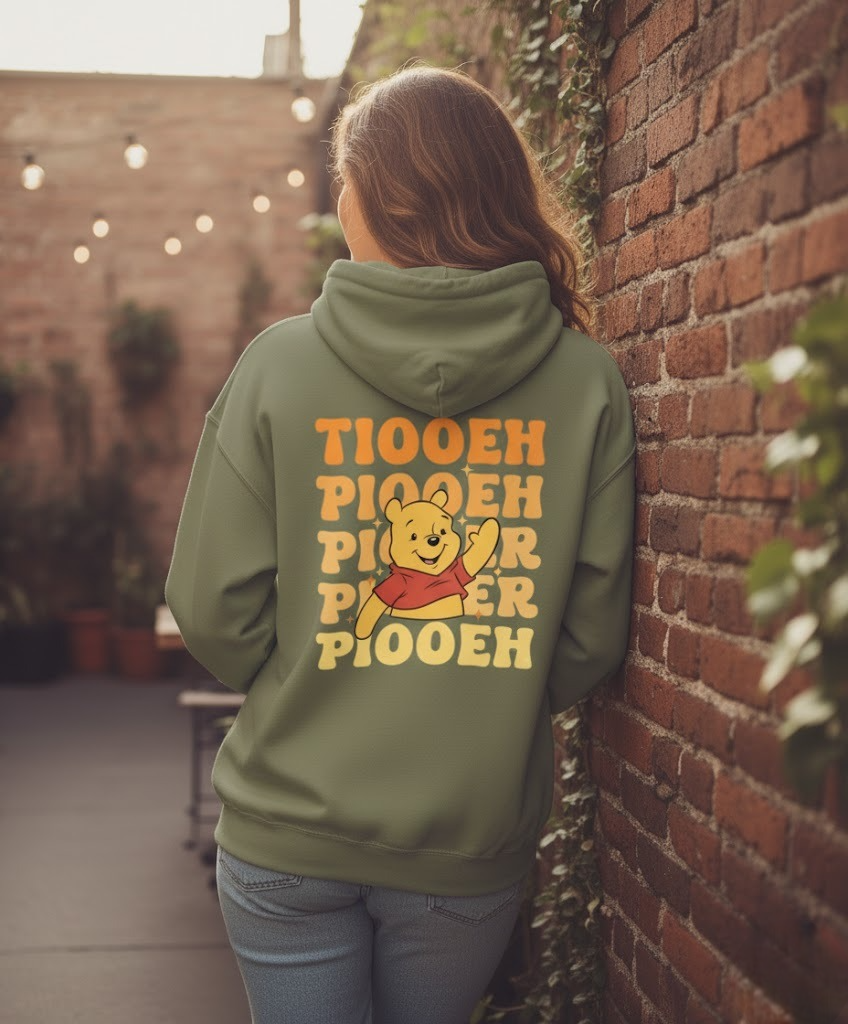Retro Winnie the Pooh Stacked Hoodie