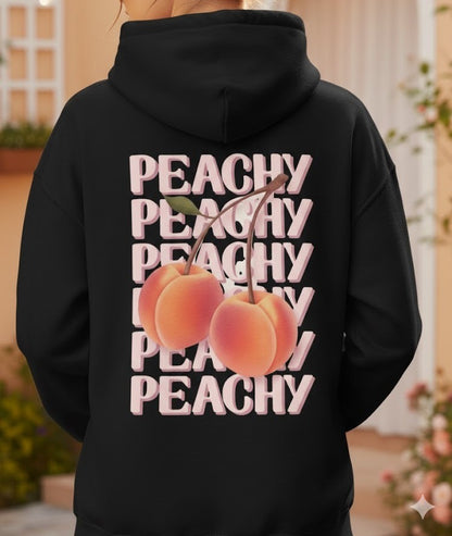 Peachy Retro Stacked Pullover Hoodie