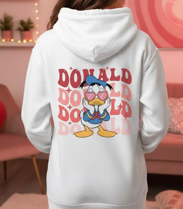 Retro Donald Duck Love Hoodie