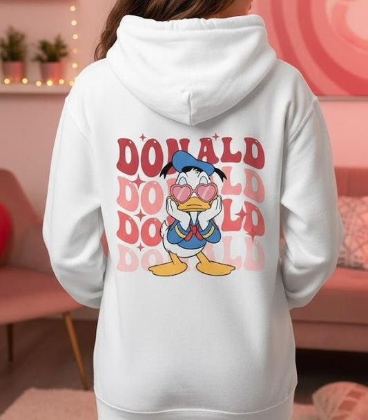 Retro Donald Duck Love Hoodie
