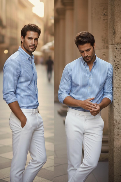 Classic Striped Button-Down Shirt